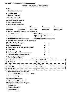 Bài tập Tiếng Anh Lớp 3 - Unit 4 How old are you